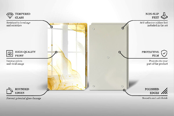 Tocător de bucătărie Abstracția aurie