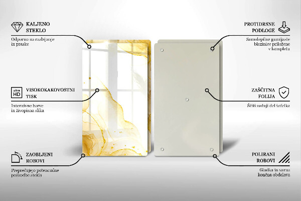 Tocător de bucătărie Abstracția aurie