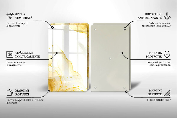 Tocător de bucătărie Abstracția aurie