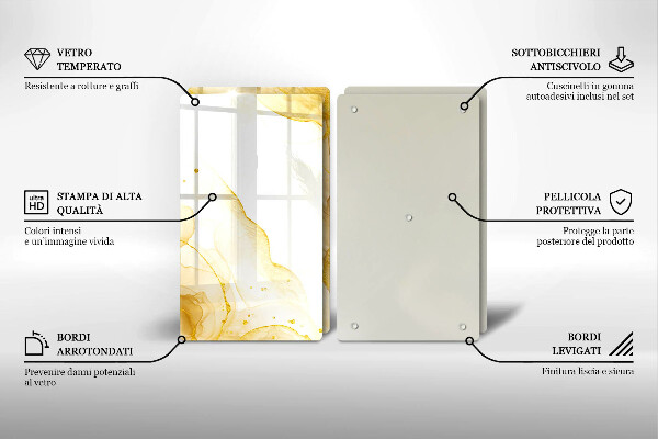 Tocător de bucătărie Abstracția aurie