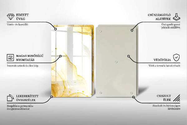 Tocător de bucătărie Abstracția aurie