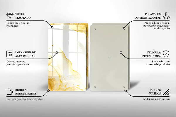 Tocător de bucătărie Abstracția aurie