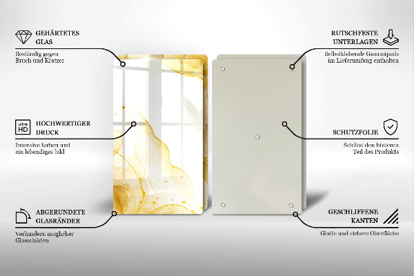 Tocător de bucătărie Abstracția aurie