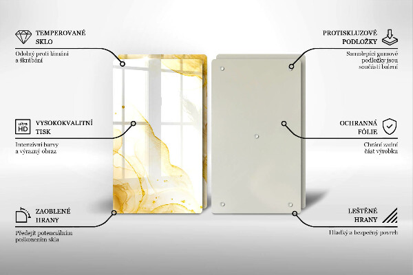 Tocător de bucătărie Abstracția aurie