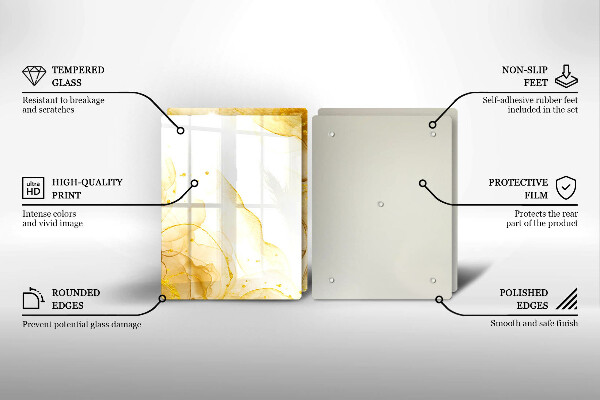 Tocător de bucătărie Abstracția aurie