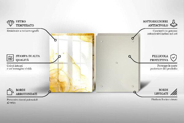 Tocător de bucătărie Abstracția aurie