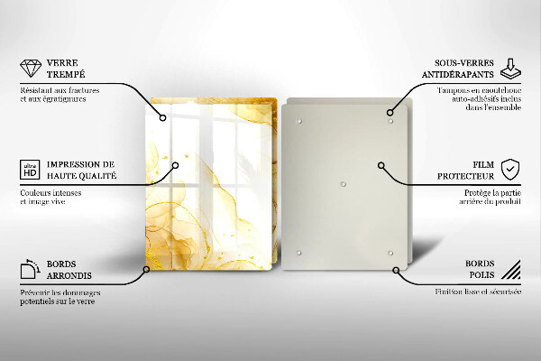 Tocător de bucătărie Abstracția aurie