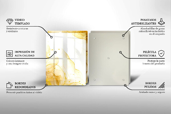 Tocător de bucătărie Abstracția aurie