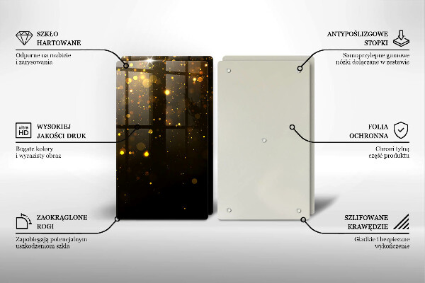 Tocător de bucătărie Sclipici auriu