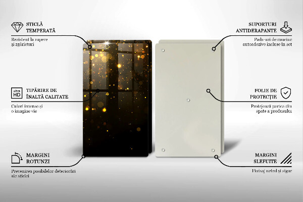 Tocător de bucătărie Sclipici auriu