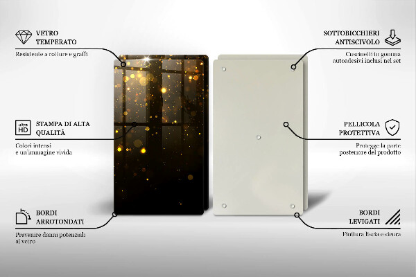 Tocător de bucătărie Sclipici auriu