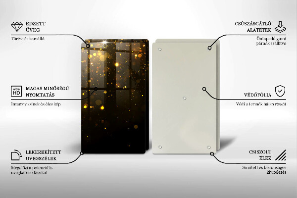 Tocător de bucătărie Sclipici auriu