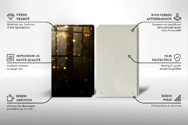 Tocător de bucătărie Sclipici auriu