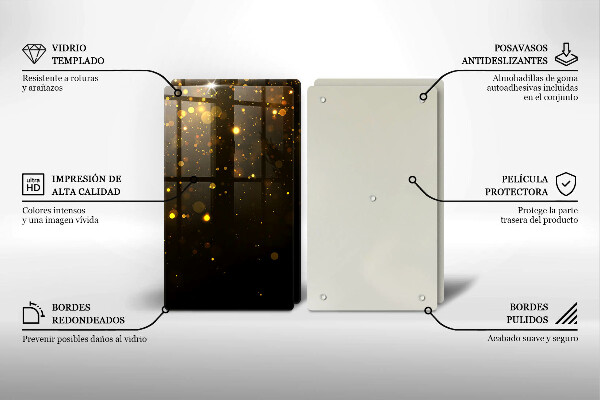 Tocător de bucătărie Sclipici auriu