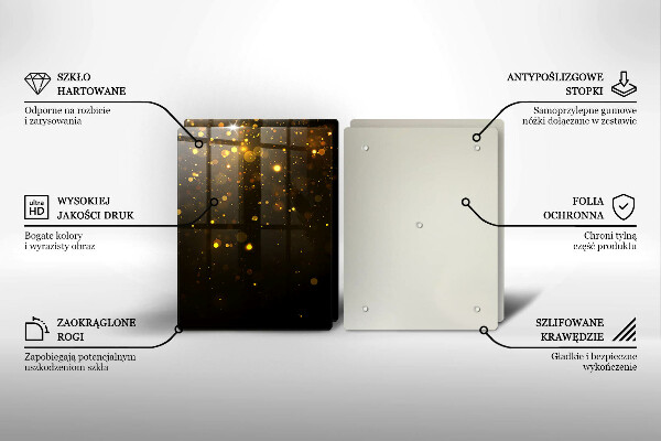 Tocător de bucătărie Sclipici auriu