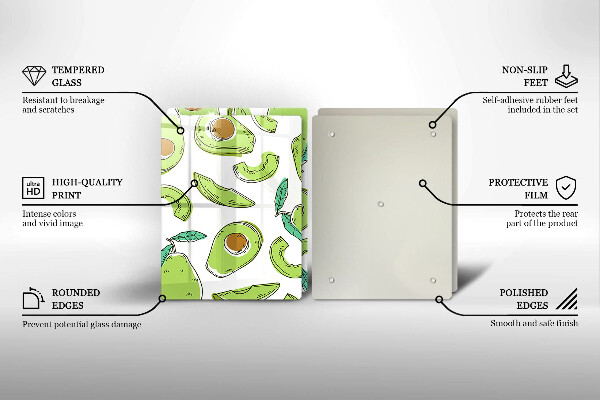 Tocător de bucătărie Avocado și pere