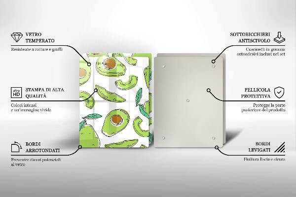 Tocător de bucătărie Avocado și pere