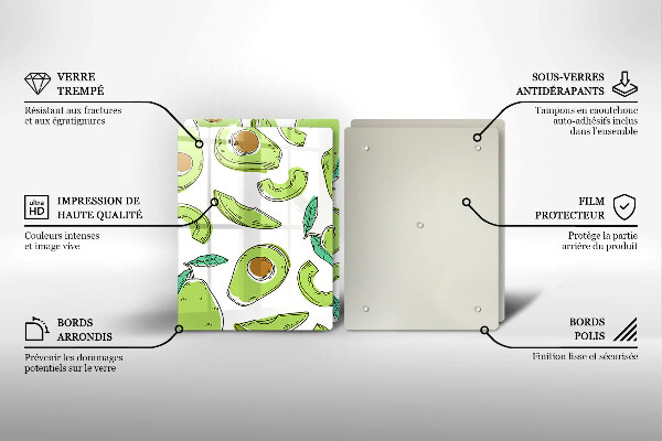 Tocător de bucătărie Avocado și pere