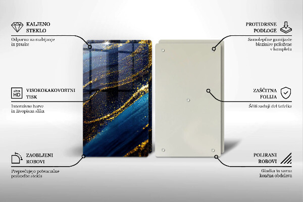 Tocător sticlă Abstracție bleumarin