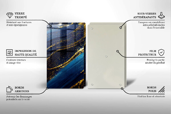 Tocător sticlă Abstracție bleumarin