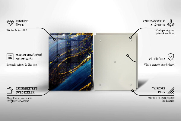 Tocător sticlă Abstracție bleumarin