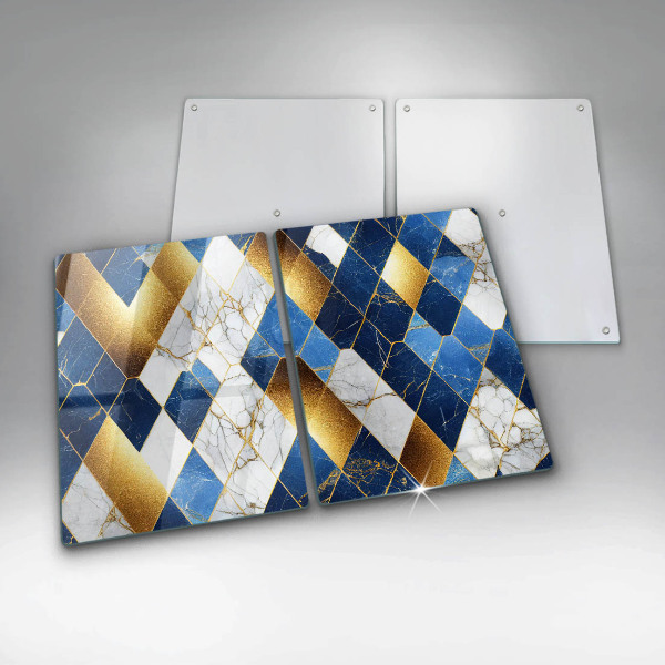 Tocător sticlă Romburi de marmură aurie