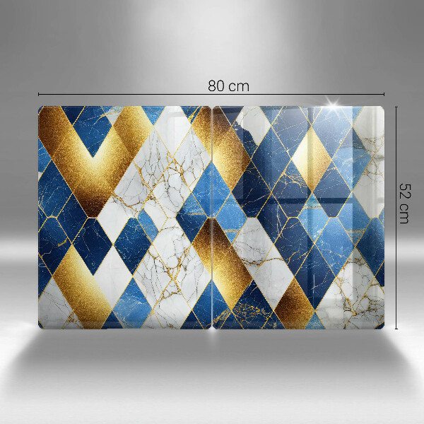 Tocător sticlă Romburi de marmură aurie