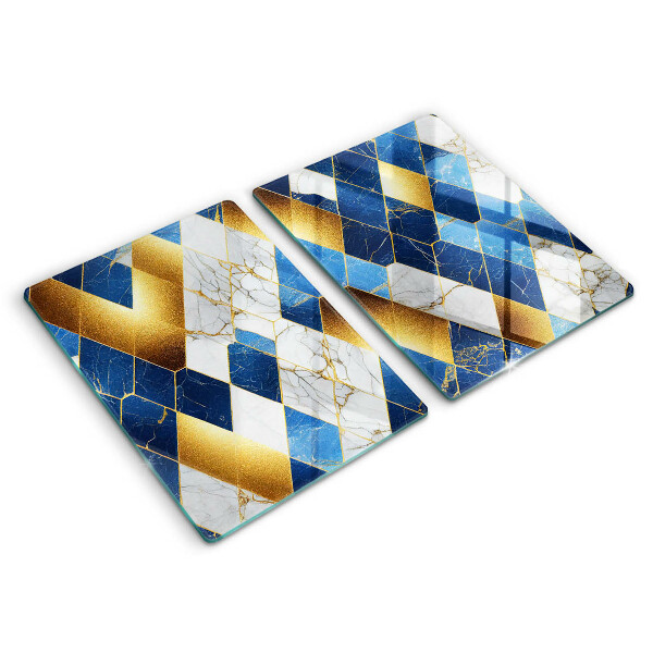 Tocător sticlă Romburi de marmură aurie