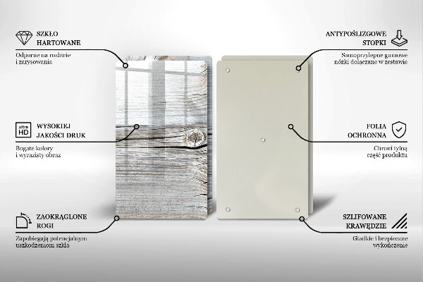 Tocător sticlă Structură din lemn strălucitor