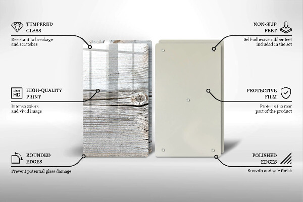 Tocător sticlă Structură din lemn strălucitor