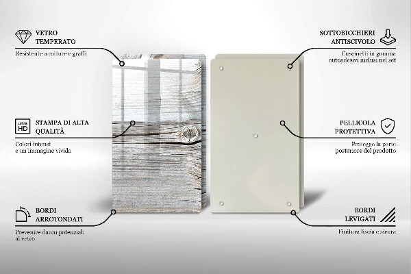 Tocător sticlă Structură din lemn strălucitor