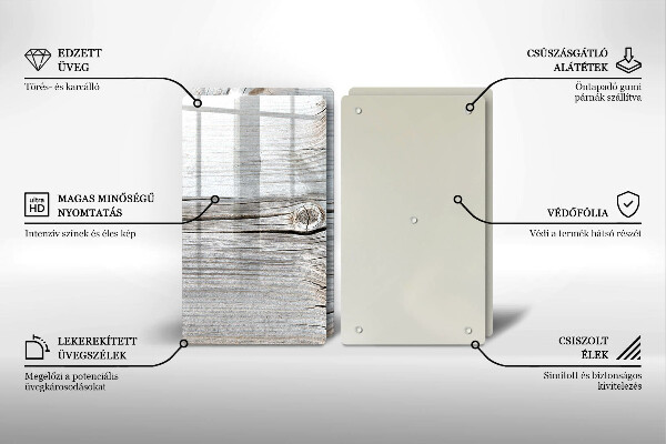 Tocător sticlă Structură din lemn strălucitor