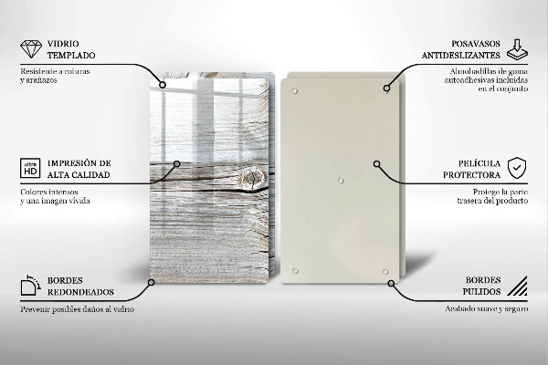 Tocător sticlă Structură din lemn strălucitor