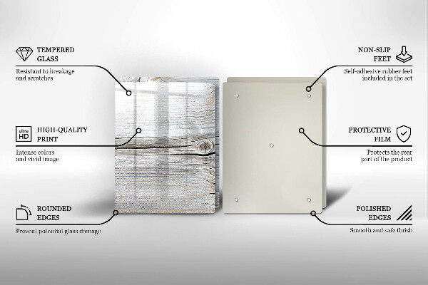 Tocător sticlă Structură din lemn strălucitor