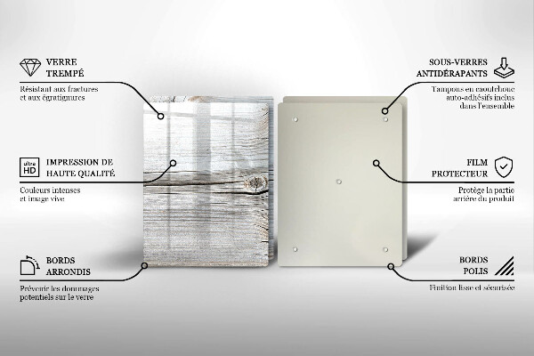 Tocător sticlă Structură din lemn strălucitor