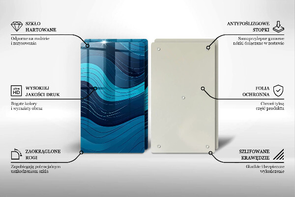 Tocător sticlă Valuri abstracte