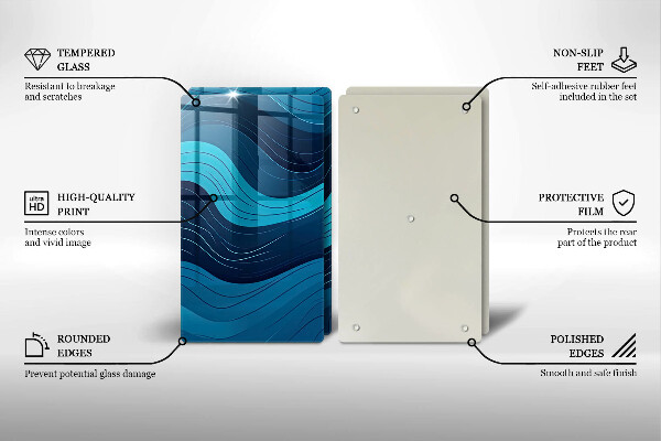 Tocător sticlă Valuri abstracte