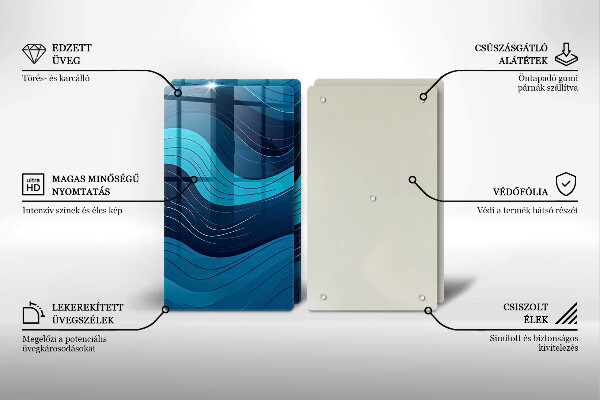 Tocător sticlă Valuri abstracte