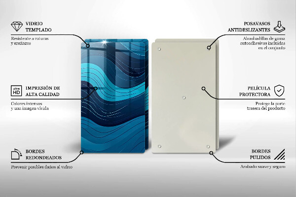 Tocător sticlă Valuri abstracte