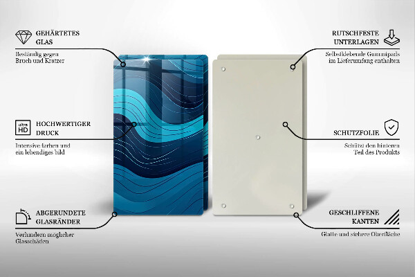 Tocător sticlă Valuri abstracte