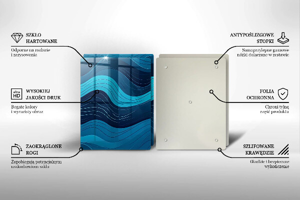 Tocător sticlă Valuri abstracte