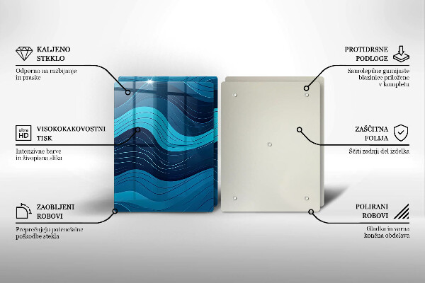 Tocător sticlă Valuri abstracte