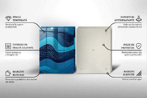 Tocător sticlă Valuri abstracte