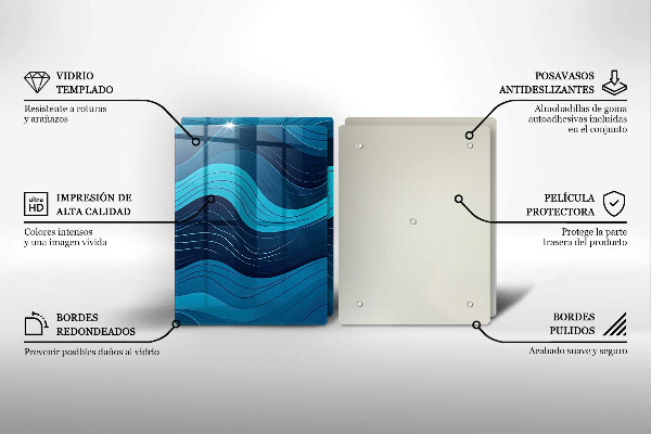 Tocător sticlă Valuri abstracte