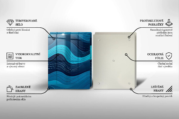 Tocător sticlă Valuri abstracte