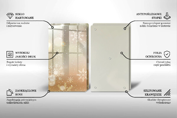 Tocător sticlă Fulgi de nea