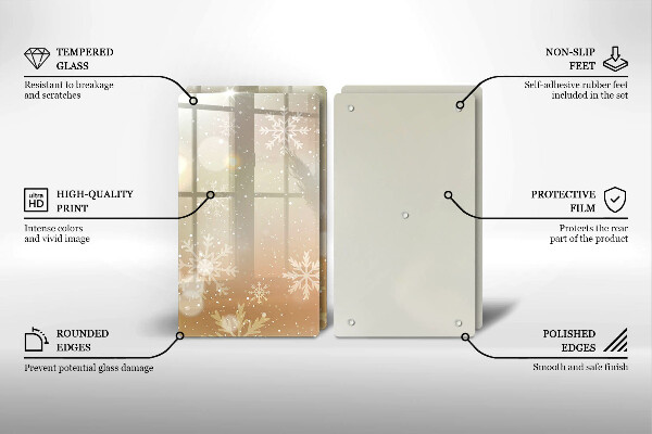 Tocător sticlă Fulgi de nea