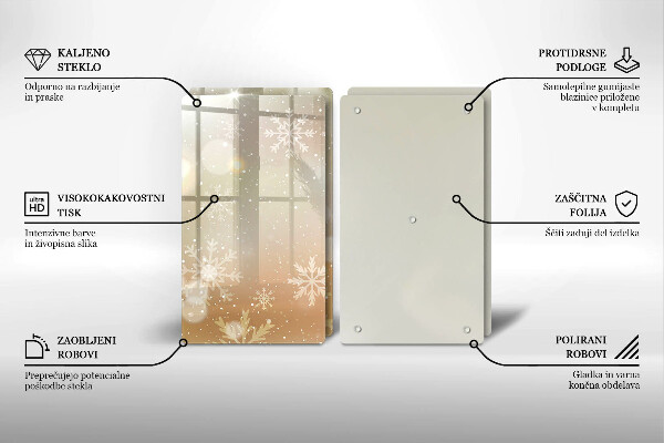 Tocător sticlă Fulgi de nea