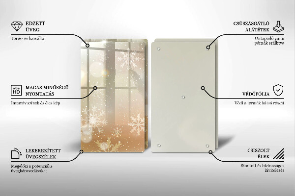 Tocător sticlă Fulgi de nea