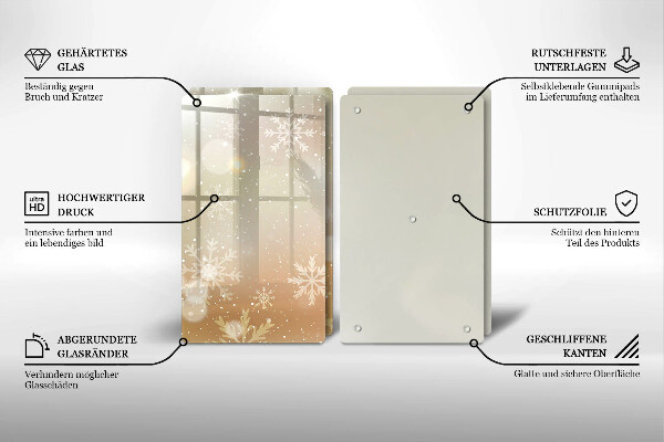 Tocător sticlă Fulgi de nea